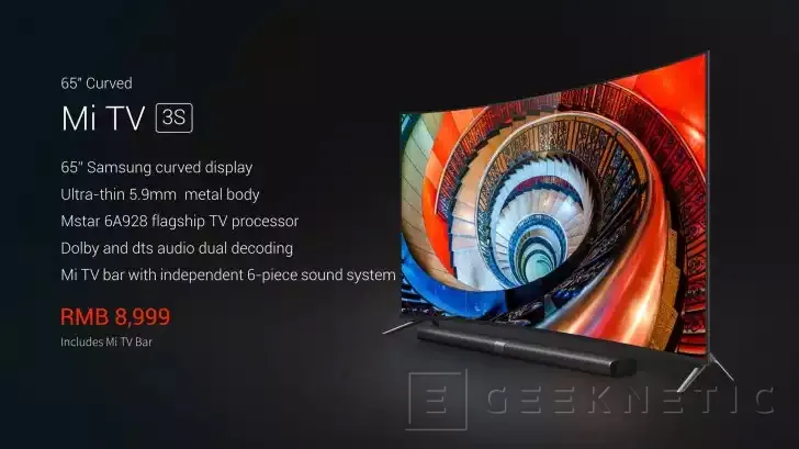 Geeknetic La nueva televisión Xiaomi TV 3S alcanza las 65” con 4k y formato curvo 1
