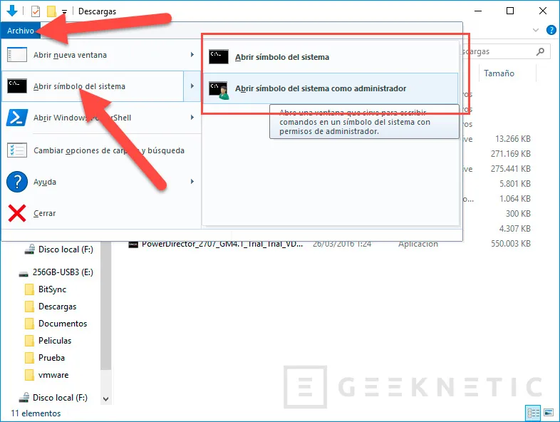 Geeknetic Como abrir una consola de comandos de Windows desde el explorador 2