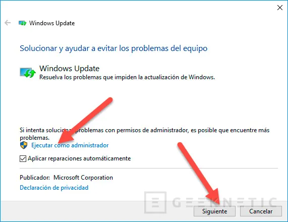 Geeknetic Como reparar problemas con el actualizador de Windows 10 3