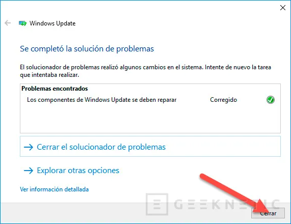 Geeknetic Como reparar problemas con el actualizador de Windows 10 4