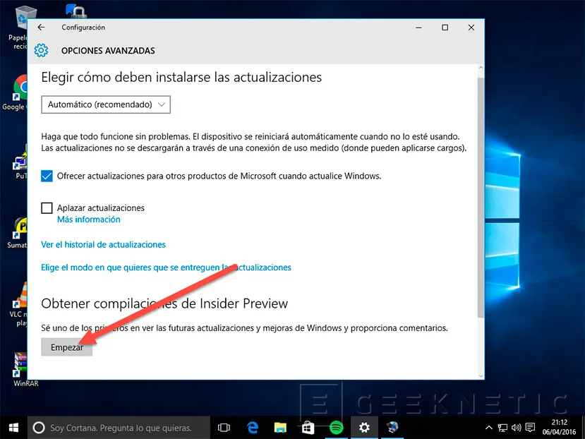 Geeknetic Como recibir las actualizaciones de “insider” de Windows 10 2