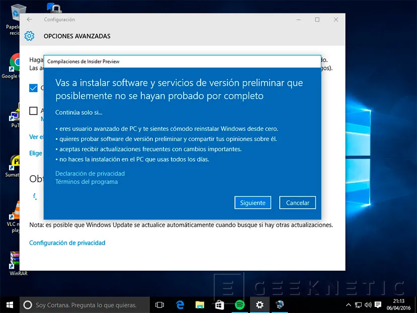 Geeknetic Como recibir las actualizaciones de “insider” de Windows 10 3