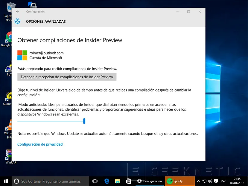 Geeknetic Como recibir las actualizaciones de “insider” de Windows 10 4