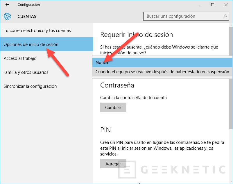 Como hacer que Windows 10 no pida contrase a cuando vuelve de