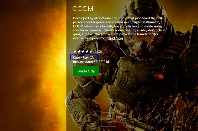 El nuevo DOOM ocupará más de 45 GB en la Xbox ONE, Imagen 1