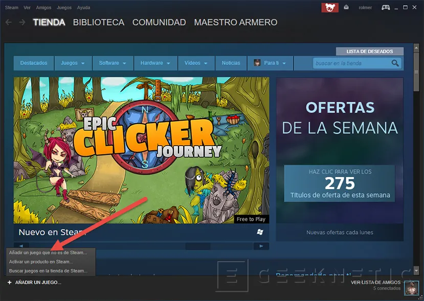 Geeknetic Como ejecutar juegos o aplicaciones que no sean de Steam en Steam Link 1