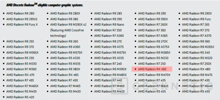 Aparece la Radeon RX490 en la web de AMD, Imagen 1