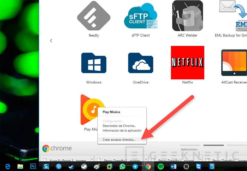 Geeknetic Como crear accesos directos de aplicaciones Chrome en el escritorio 1