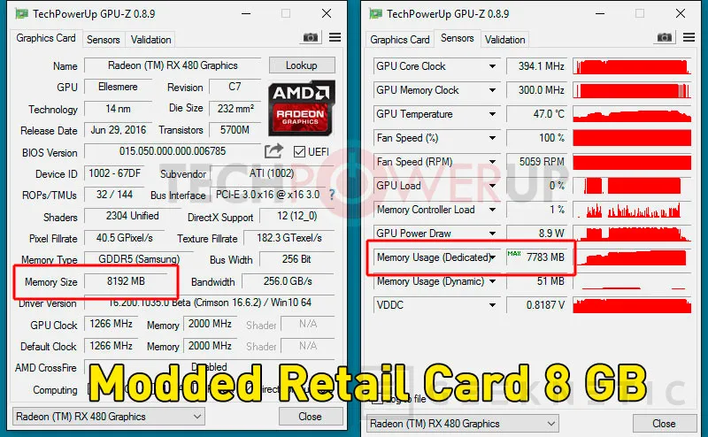 Algunas AMD Radeon RX 480 de 4GB vienen con 8GB de memoria, Imagen 1