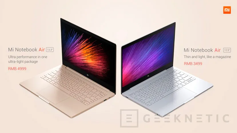 Xiaomi anuncia sus portátiles Mi Notebook Air de 13,3 y pulgadas - Noticia