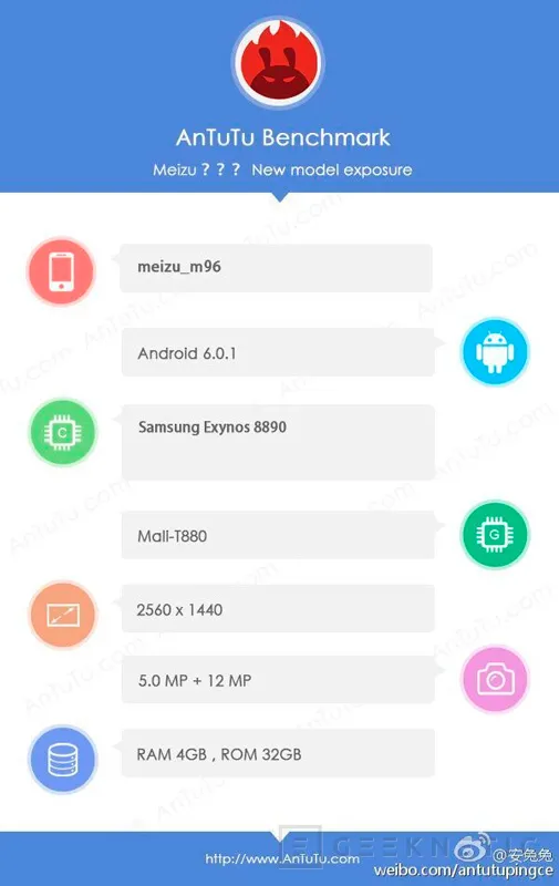 Meizu trabaja en un smartphone con el Exynos 8890 de Samsung, Imagen 1