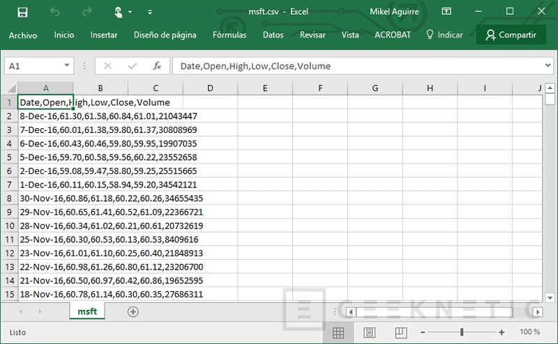 Cómo abrir correctamente un archivo CSV en Excel Junio