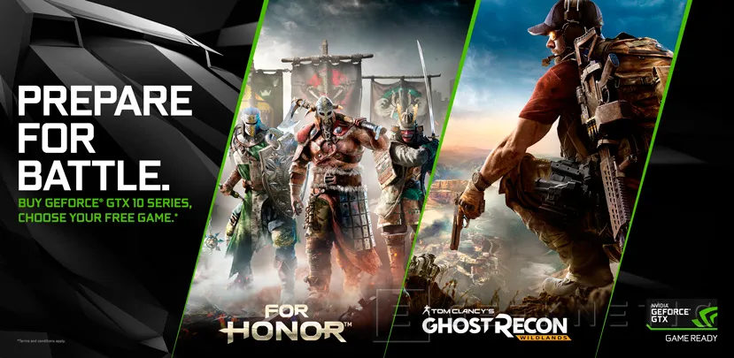 For Honor y Ghost Recon Wildlands gratis por la compra de gráficas GTX 1070 y GTX 1080 de NVIDIA, Imagen 1