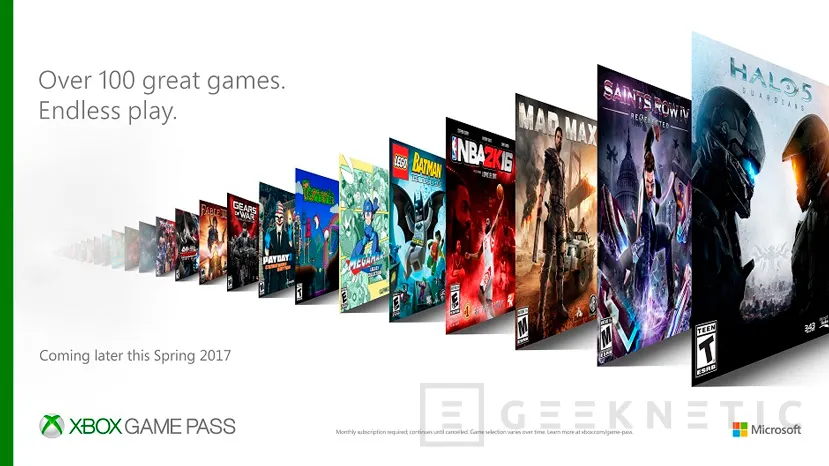Microsoft anuncia Xbox Game Pass, más de 100 juegos por 10 Dólares al mes, Imagen 1
