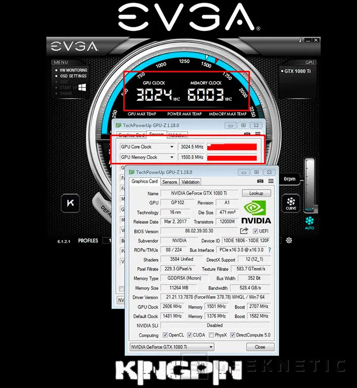 La GTX 1080 Ti de EVGA ha superado los 3 GHz con overclock extremo, Imagen 1
