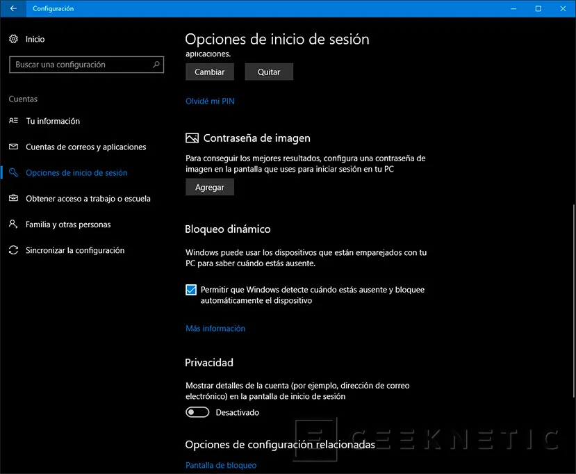 Geeknetic Como bloquear el PC con Windows Goodbye en Windows 10 Creators Update 1