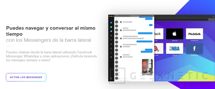 Opera integra Whatsapp, Telegram y FB Messenger en su última actualización, Imagen 1