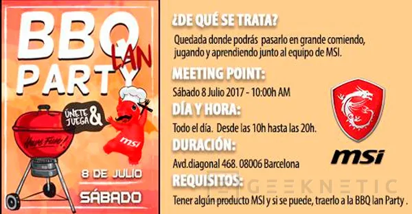 MSI celebra un evento BBQ LAN Party en Barcelona y hoy es el último día para apuntarse, Imagen 1