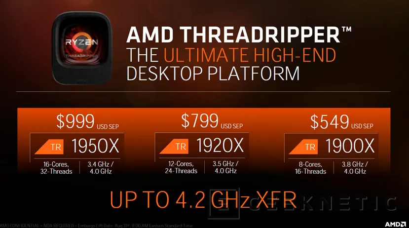 Geeknetic AMD completa la familia de procesadores RYZEN Threadripper con el 1900X de 8 núcleos y 16 hilos 2