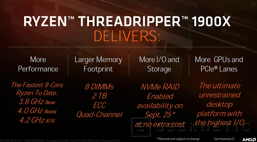 Geeknetic AMD completa la familia de procesadores RYZEN Threadripper con el 1900X de 8 núcleos y 16 hilos 3