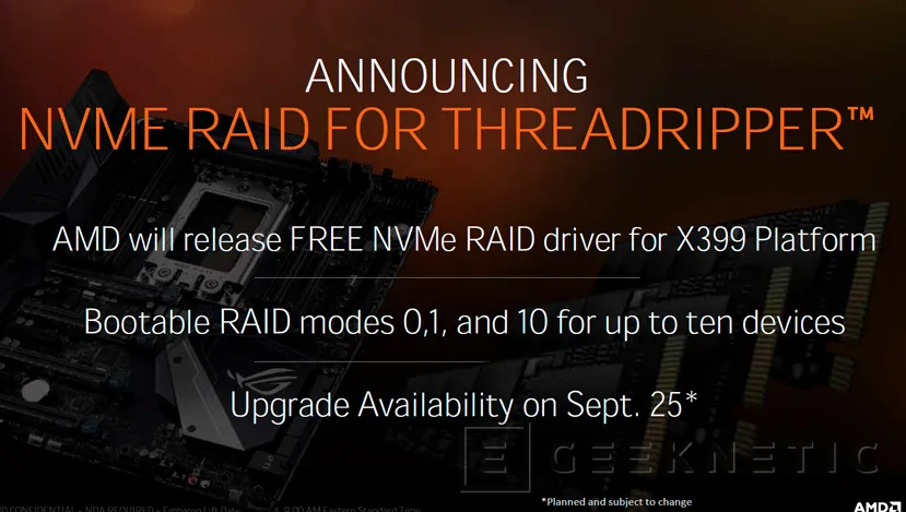 Geeknetic AMD anuncia soporte RAID de SSD NVMe en la plataforma X399 para Threadripper 1
