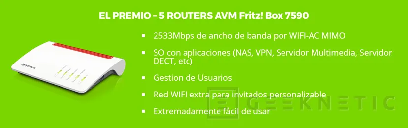 Regalamos 5 routers avanzados FRITZ!Box 7590 valorados en 300 Euros cada uno!, Imagen 1