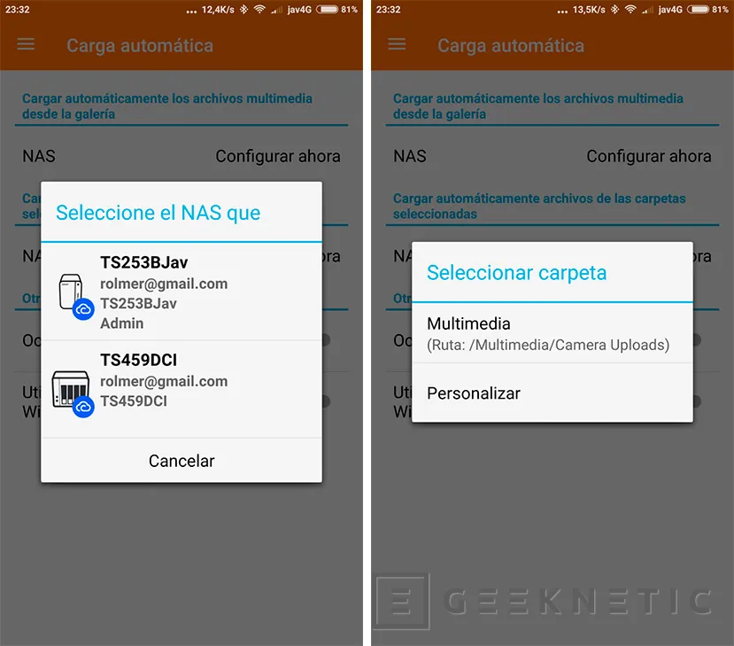 Geeknetic Como guardar tus fotos del móvil o Tablet a tu NAS QNAP automáticamente 4