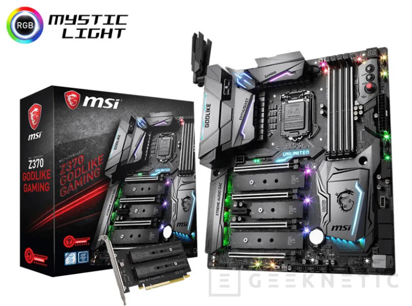 La MSI Z370 GODLIKE Gaming llega con cinco puertos M.2 PCIe X4 y cuatro tarjetas de red, Imagen 1