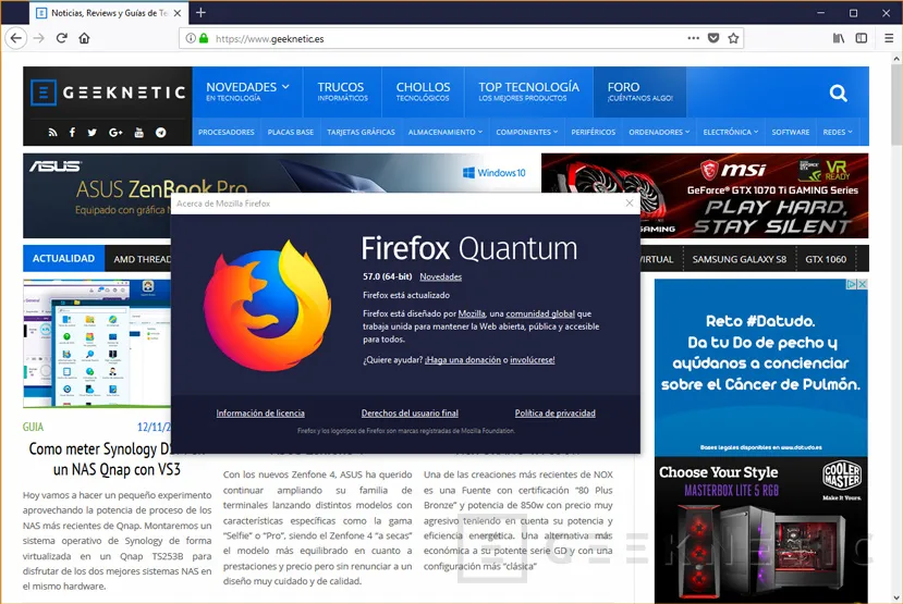 Firefox Quantum, más ligero y más rápido que nunca, Imagen 1