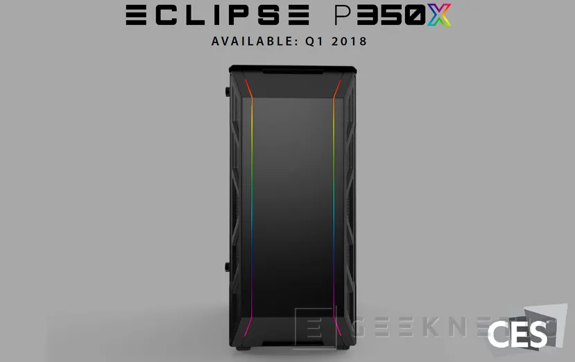 Geeknetic Iluminación RGB configurable y cristal templado  en la semitorre Phanteks Eclipse P350X 2