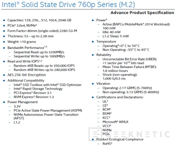Primeros detalles de rendimiento de los SSD Intel 760p, Imagen 1