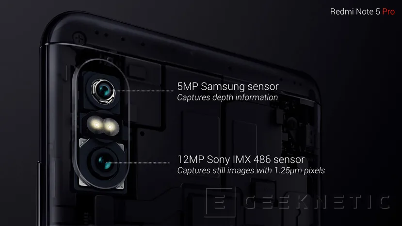 Sensores cámaras Xiaomi Redmi Note 5 Pro