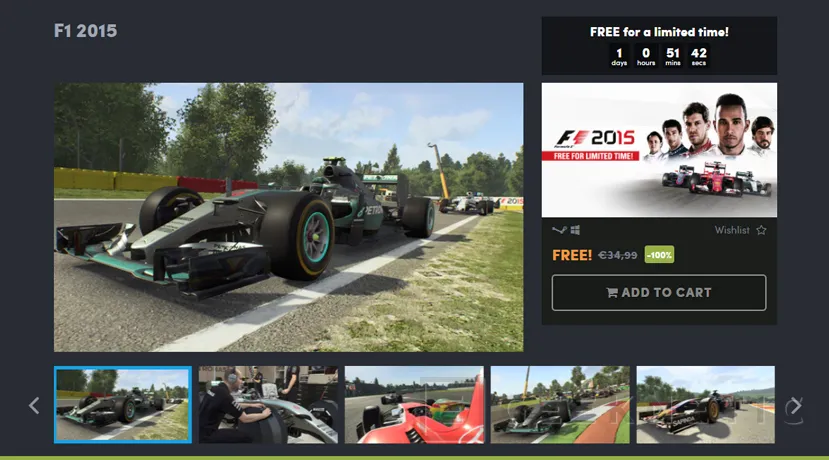 Geeknetic F1 2015 para PC gratis en la web de Humble Bundle hasta mañana 1