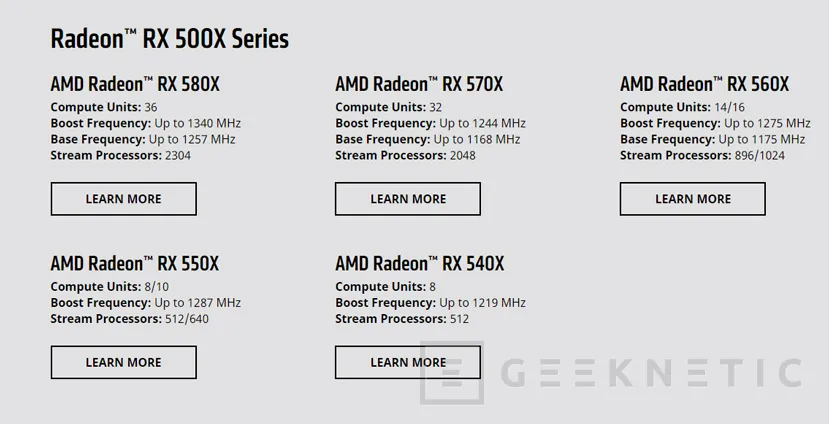 Geeknetic Las AMD Radeon RX 500X son un renombrado de las RX 500 para OEM 1