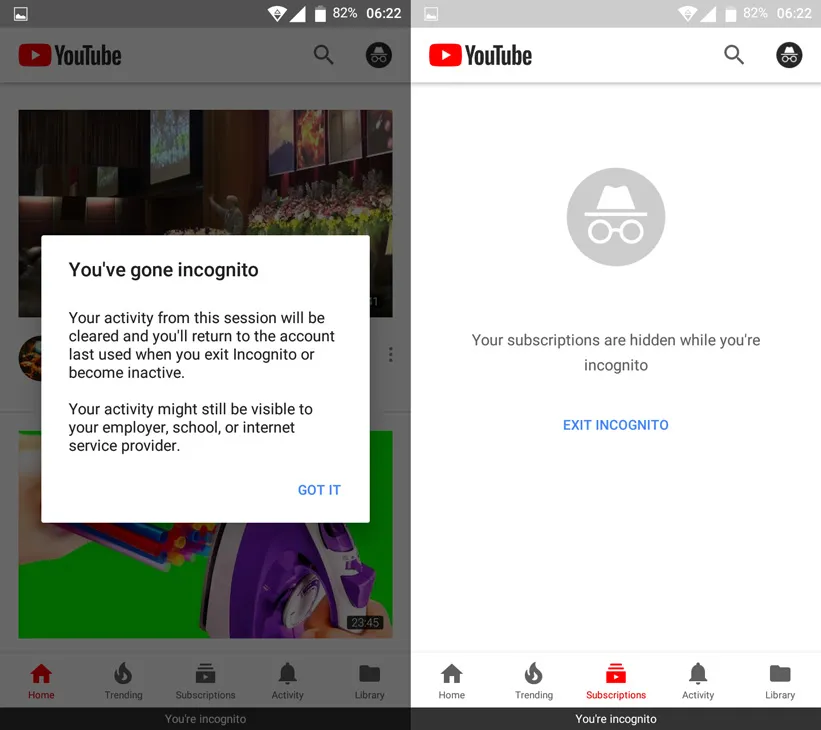 Geeknetic Modo incógnito descubierto en la app de Youtube para Android 2