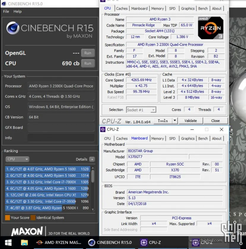 Geeknetic Se filtran benchmarks del AMD Ryzen 2300X con overclock a 4.3Ghz 3