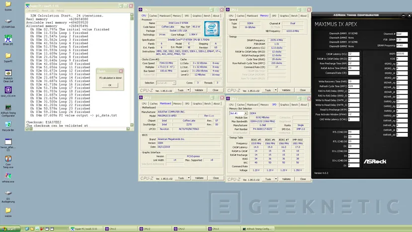 Geeknetic Baten el récord mundial de SuperPi 32M con un i7 8700K en una placa base con chipset Z270 1