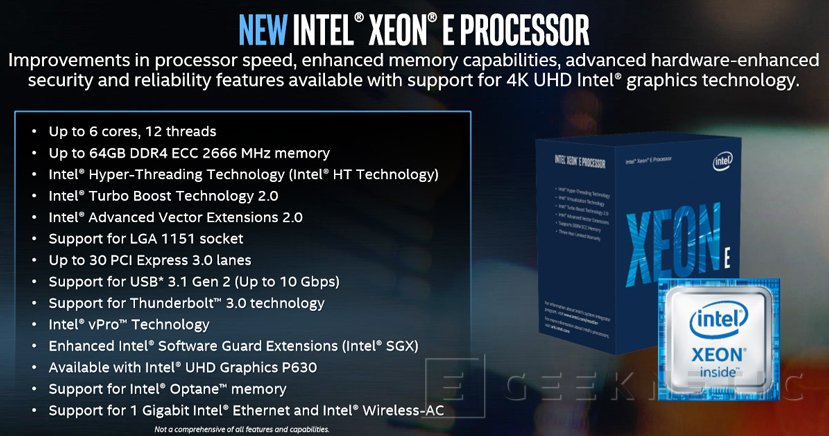 Llegan los procesadores Intel Xeon E-2100 con hasta 6 núcleos para ...