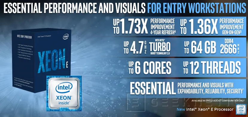 Geeknetic Llegan los procesadores Intel Xeon E-2100 con hasta 6 núcleos para Workstations asequibles 4