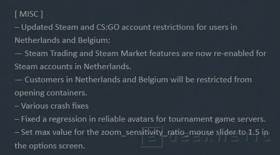 Geeknetic Valve reactiva el intercambio en CS:GO en los Países Bajos, pero restringe las loot boxes 1