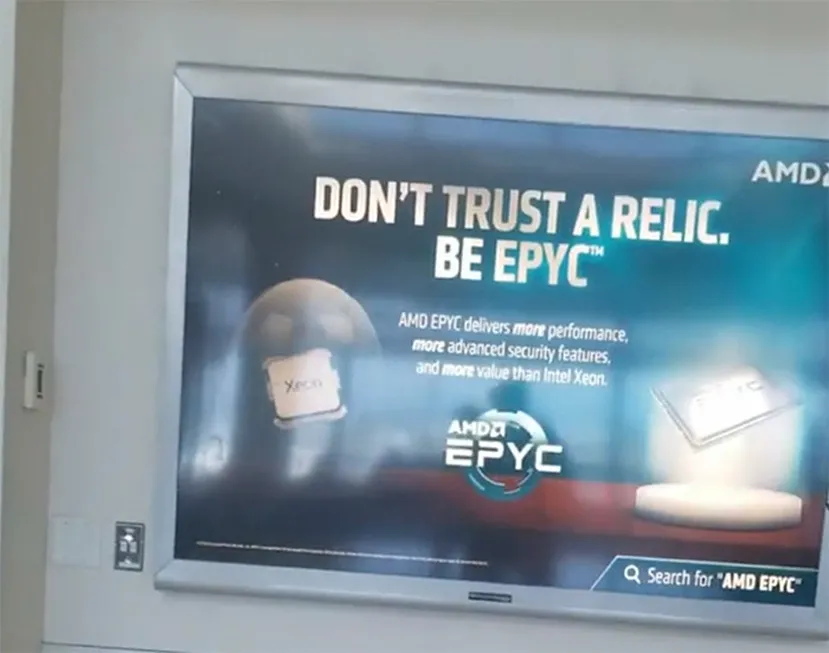 Geeknetic AMD ridiculiza a Intel en su ultima campaña publicitaria de EPYC en el aeropuerto de San Jose 3