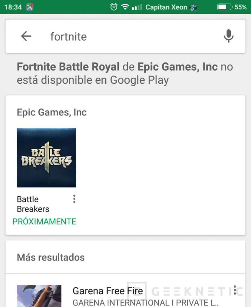 Geeknetic Google añade un mensaje de alerta en las búsquedas de Fortnite en la Play Store 1