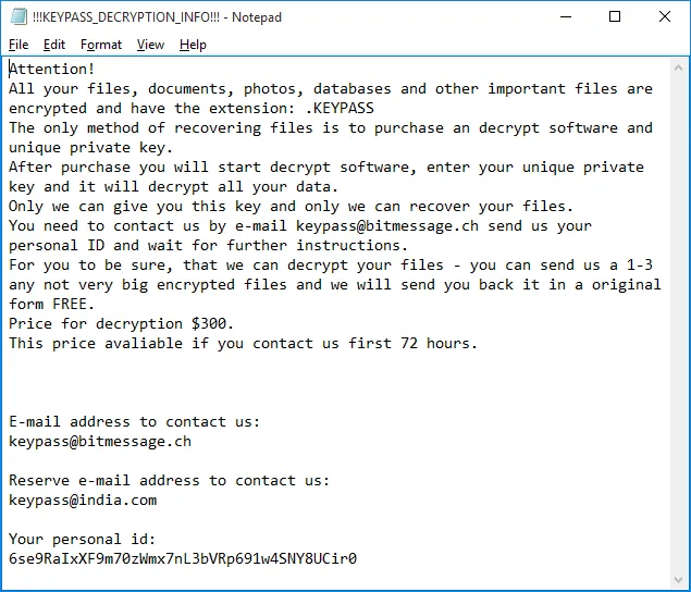 Geeknetic Investigadores descubren KeyPass, un ransomware con ataques personalizables 1