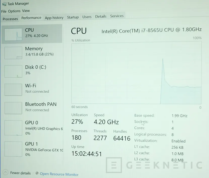 Geeknetic Los primeros Benchmarks del Intel Core i7-8565U a 4,6 GHz muestran un excelente rendimiento single-core 5