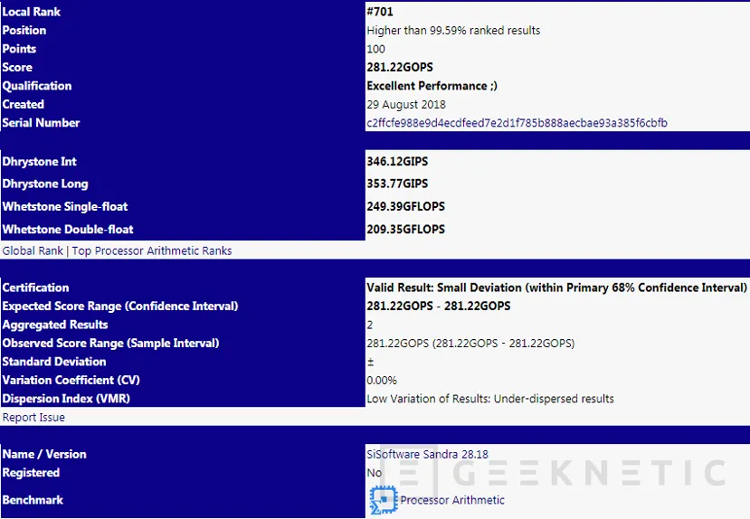 Geeknetic El Intel Core i9-9900K se deja ver por la base de datos de SiSoftware Sandra 2