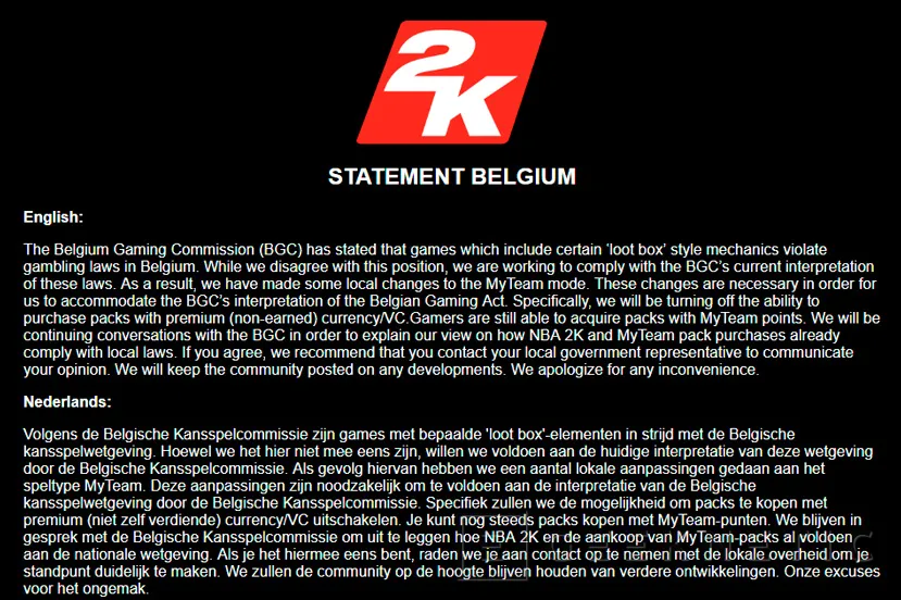 Geeknetic 2K insta a sus usuarios a que se quejen a sus gobernantes por el baneo a las cajas de loot 1