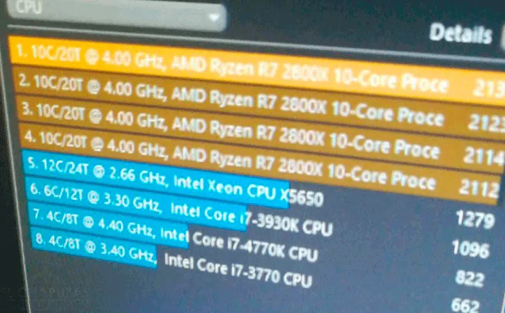 Geeknetic Se filtra un supuesto AMD Ryzen 7 2800X con 10 núcleos 1