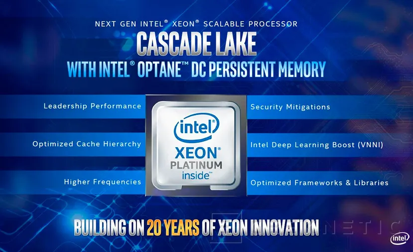 Geeknetic Los procesadores Intel Xeon Cascade Lake alcanzan los 48 núcleos y 12 canales DDR4 1