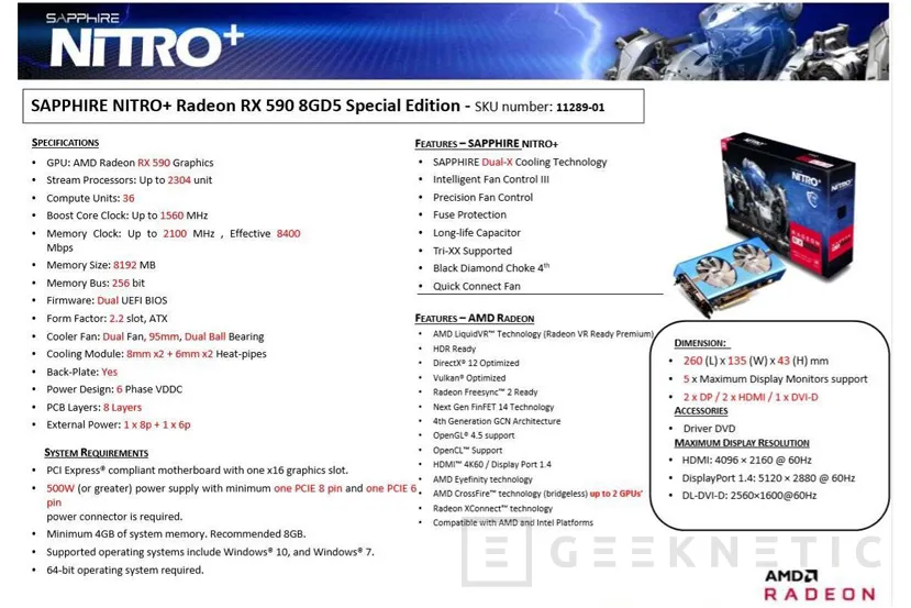 Geeknetic La AMD Radeon RX 590 se encuentra listada en Newegg por 499 dólares canadienses 1