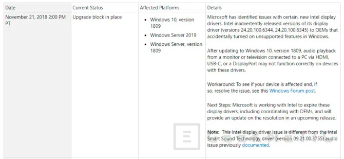 Geeknetic Windows 10 October Update vuelve a presentar fallos, esta vez con drivers Intel en ordenadores conectados a pantallas externas 1